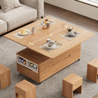 Table basse/salle à manger multifonctionnelle nordique, pliable, portable, avec rangement, créative pour les petits salons