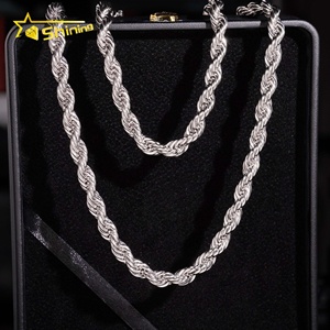 공장 직판 도매가 모이사나이트 클라스프 스테인리스 스틸 <span class=keywords><strong>6mm</strong></span> 다이아몬드 컷 로프 체인 - Product Image 5