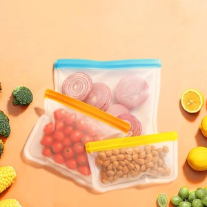 Bolsas de Almacenamiento Reutilizables de Silicona y PEVA Transparentes para Congelador, Herméticas con Cierre, para Conservación de Alimentos Frescos - Product Image 5