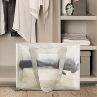 Sac PP en tissu tissé transparent de grande capacité avec couverture anti-poussière bonne conception pour le déménagement et le stockage à domicile