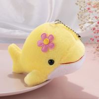 Vente en gros peluche rose dauphin porte-clés océan animaux en peluche griffe machine peluches jouets créature de la mer dauphin peluche porte-clés jouets