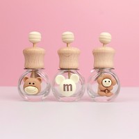 Bouteille de désodorisant vide pour voiture, bouteille de parfum en verre, diffuseur essentiel de 8ml, bouteille de parfum de voiture avec clips