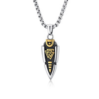 Pendentif en acier inoxydable rétro nordique, lance d'Odin, collier personnalisé en acier inoxydable Gungnir pour homme