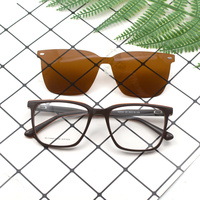 Lunettes de soleil carrées à clip pour femmes, monture en acétate de haute qualité et verres PC UV400, étanches, pour adultes