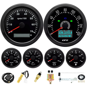 Compteur de vitesse GPS pour bateau 85 mm 160 MPH/<span class=keywords><strong>H</strong></span> & Tachymètre 7000 tr/min & Indicateur de carburant/huile/température/voltage 52 mm - Product Image 1