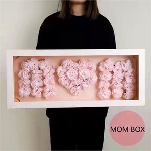 New MM DAD I love U 3in1Gift Paper Box Rectangular Folded PVC Transparent <b>Window</b> Rose Flower Box for Mother's Day Father's Day - Product Image 5