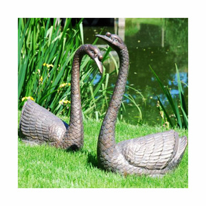Decorazione del giardino esterno personalizzato in ottone fusione di metallo animale scultura in bronzo statua di cigni in vendita - Product Image 3