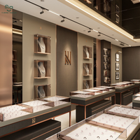 带 LED 照明的玻璃珠宝展示台，适用于珠宝店外部设计 - 可定制环保展示柜