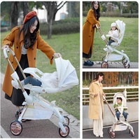 Poussette bébé à une seule poignée pivotante à 360 degrés, idéale pour les voyages, inclinable à plat, pour garçons et filles – Meilleure vente