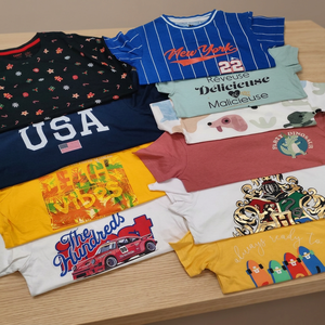 T-shirt sans manches en coton à motifs graphiques pour garçons et filles, surplus de vêtements de marque pour enfants, collection printemps-été - Product Image 3