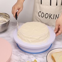 L Stabiler rutsch fester runder Kuchen tisch Kunststoff-Kuchen-Plattenspieler mit dekorativem Ständer DIY-Form-Küchenbackwerkzeug-Set