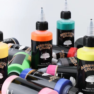 Peinture acrylique aqueuse pour aérographe, 18 couleurs, DIY, faite à la main, 100 ml/flacon, encre pour aérographe pour modélisme, art, <span class=keywords><strong>textile</strong></span>, chaussures, bois - Product Image 4