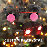 Lunettes LED Éco-Responsables Lumineuses à Verres Roses Style Anime pour Déguisement, Décoration de Fête d'Halloween, Cosplay et Danse