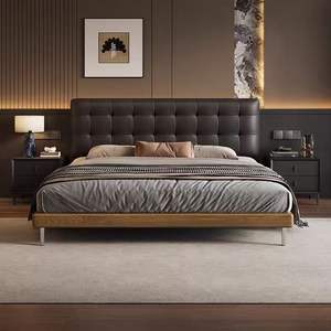 เฟอร์นิเจอร์ห้องนอนสไตล์มินิมอล ปี 2026 เฟอร์นิเจอร์แฟชั่นระดับไฮเอนด์ เตียงหนังหรูหรา ขนาด 1.8 เมตร เตียงหุ้มเบาะแบบคู่ - Product Image 2