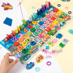 Juguete Educativo de Madera, <span class=keywords><strong>Ocho</strong></span> en Uno, con Forma de Vehículo, Números, Letras y Tablero de Pesca, Ecológico, para la Educación Temprana de Niños - Product Image 3