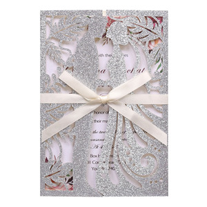 Invitación de Boda Europea en Forma de Corazón con Papel Dorado y Diseño de Cebolla para Invitados (Niño y Niña) - Product Image 3