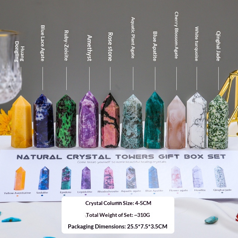 10 Pieces Crystal Wand Set Style A