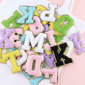 Offre Spéciale – Applique brodée en chenille avec lettres, bords dorés scintillants et colorés - Product Image 5