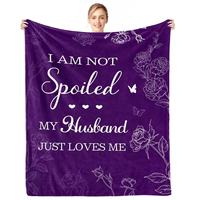 Couverture en flanelle romantique à motifs de dessins animés, cadeau pour femme – Toutes saisons, mariage, anniversaire, Noël et Saint-Valentin