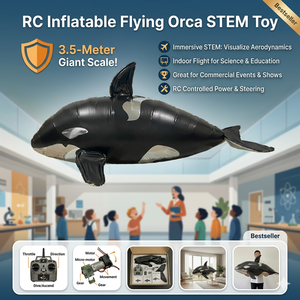 Kit STEM <span class=keywords><strong>Orca</strong></span> Volante RC da 3,5 m con Curriculum: Drone Gonfiabile Gigante per Scuole, Eventi Commerciali e Spettacoli Indoor - Product Image 1