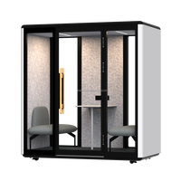 Cabine de bureau acoustique modulaire moderne Comine, espace de travail portable, solution d'intimité pour bureau, entrepôt, extérieur, hôtel