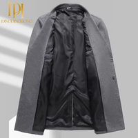Manteau mi-long homme sur mesure, coupe ajustée, printemps/automne, style costume à double boutonnage, col classique, directement de l'usine, pour l'export.