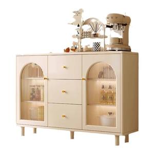 Buffet mural en bois massif, armoire de rangement au design moderne pour <span class=keywords><strong>cuisine</strong></span>, salle à manger, salon - Product Image 6