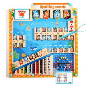Jouet éducatif Montessori personnalisé en bois, labyrinthe magnétique alphabet pour l'apprentissage de l'<span class=keywords><strong>orthographe</strong></span> préscolaire - Product Image 5