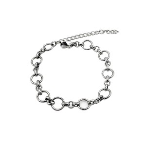 yunnique Unisex Stainless Steel Circle Geometric Chain <b>Bracelet</b> <b>Adjustable</b> For Men And Women - Product Image 5