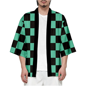 Personajes de Anime Kamado Tanjirou Cosplay disfraz <span class=keywords><strong>Rosa</strong></span> Kamade Zezeko Kimono para hombres mujeres verano japonés <span class=keywords><strong>Haori</strong></span> Kimono para playa - Product Image 3