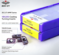 Plaquettes de fraisage en carbure ZCC.CT APMT1135 APMT160408-PDER YBG205 pour acier inoxydable, prix de gros