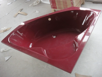 Baignoire d'angle gain de place la plus vendue, directement de l'usine, design quart de cercle en acrylique blanc pour installation encastrée ODM OEM