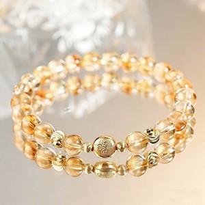 Herbst Neuheit 6mm Gelbes Pagoden-Kristall-Design <span class=keywords><strong>Gold</strong></span> Damen Fünf-Sutra-Mantra Glücksarmband Schmuck Großhandel - Product Image 4