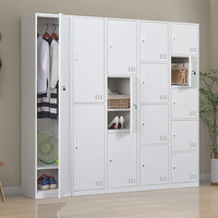 Armario Moderno de Acero para Personal, para Escuela, Gimnasio, Taller - Color Personalizable, Diseño Desmontable, Armario Individual de 3 Puertas para Almacenamiento de Ropa