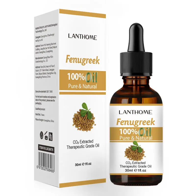Lanthome organico etichetta privata profumo alla rinfusa olio per massaggi corpo semi di fenugreco prezzo 100% puro olio di fenugreco per le donne