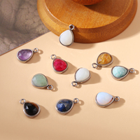 Pendentif personnalisé en acier inoxydable avec pierres précieuses goutte d'eau design simple pour hommes et femmes cadeau classique
