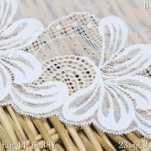 <strong>Stock</strong> Charming 23CM White Nylon Mesh Big Fancy Flower <strong>Stretch</strong> <strong>Lace</strong> Trim Elastic <strong>Lace</strong> <strong>Fabric</strong> for Women Dress Bra - Product Image 3