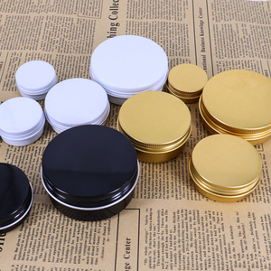 Pot rond en aluminium blanc de 15 ml avec couvercle à vis, pour <span class=keywords><strong>baume</strong></span> à lèvres <span class=keywords><strong>DIY</strong></span>, crème pour le visage, boîte de rangement en aluminium - Product Image 5