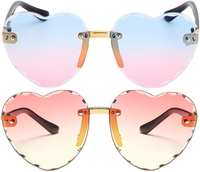 Mode enfants lunettes de soleil enfants lunettes de soleil en forme de coeur bébé UV400 sans monture en plein air nuances filles garçons lunettes de soleil