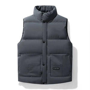 Veste d'hiver décontractée pour homme, imperméable, avec fermeture éclair, col carré, poches, polyester/coton gaufré sans couture, pour usage extérieur - Product Image 4
