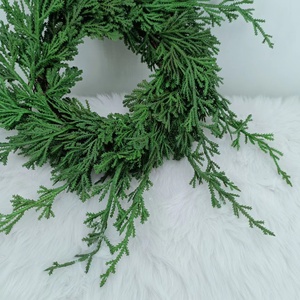 Couronnes artificielles en cypress, 12 mètres, en cèdre, décorations de bougies de noël, forêt verte - Product Image 3