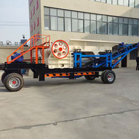 Concasseur à mâchoires mobile portable Haotuo PE400X600 avec moteur, capacité maximale de 50 t/h pour le concassage de roches dans l'exploitation minière