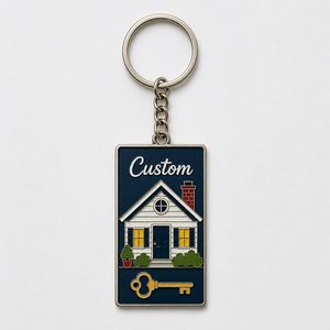 Porte-clés personnalisés en gros de haute qualité, modèle mini-maison, design sur le thème de la maison, souvenir, cadeau immobilier - Product Image 3