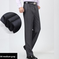 Pantalon de travail décontracté en coton uni pour homme, coupe large, confortable, pour le bureau, pantalon long formel pour homme, vente en gros