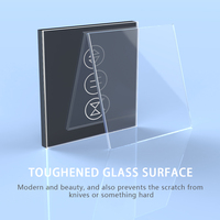 Interrupteur de rideau intelligent WIFI tactile en verre trempé, norme EU/UK, Hooanke