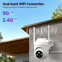 Caméra de surveillance CCTV avec projecteur, résolution 3K 3MP et vision nocturne couleur, mini caméra réseau PTZ, sécurisez votre maison, caméra solaire 4G