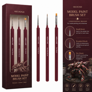 Juego <span class=keywords><strong>de</strong></span> Pinceles para Pintar Modelos <span class=keywords><strong>de</strong></span> Diseño Nuevo, 3 Piezas, Mango <span class=keywords><strong>de</strong></span> Madera, Pelo <span class=keywords><strong>de</strong></span> Nailon, Pincel <span class=keywords><strong>de</strong></span> Detalle para <span class=keywords><strong>Pintura</strong></span> en Miniatura - Product Image 2