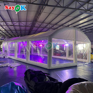 Dôme de <span class=keywords><strong>piscine</strong></span> transparent gonflable en pvc de qualité commerciale lumière led piscines tente de couverture transparente - Product Image 4