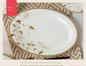 58 Pcs Jingdezhen Luxury Bone China Tableware <b>Set</b> Embossed Gold Chinese-Style Bowls Plates for Hotels - Product Image 5