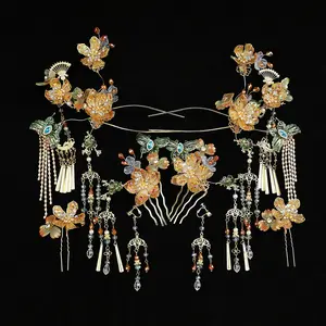 HY New antique gold department all match Chinese wedding Xiuhe clothing high-grade luxury bride ornaments hair hairpin headdress